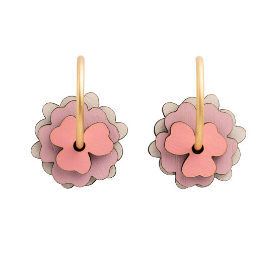 Hilma af Klint inspired pink flower earrings